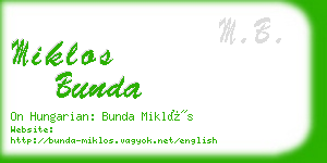 miklos bunda business card